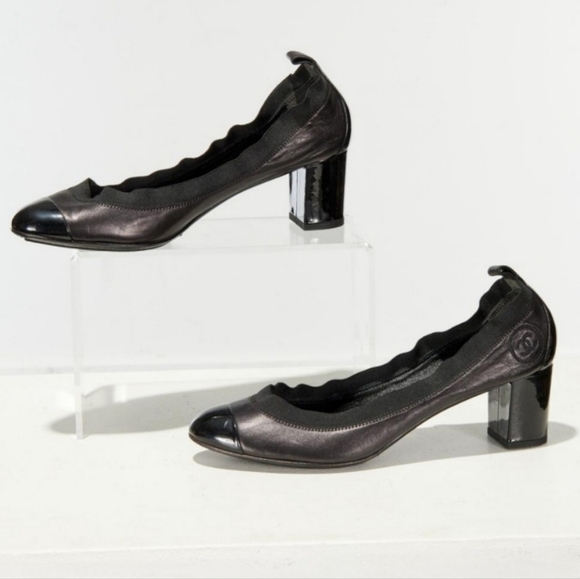CHANEL Interlocking CC Logo Stretch pumps heels - Picture 2 of 6